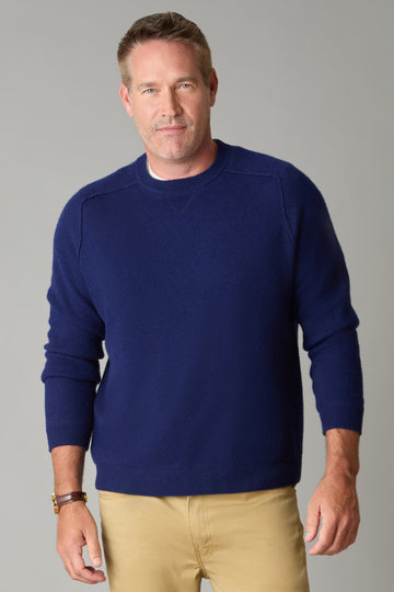 Nautical Blue Merino Wool Crew Neck