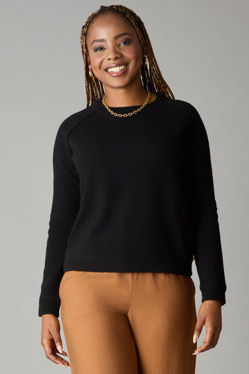 Black Onyx Merino Wool Crew Neck